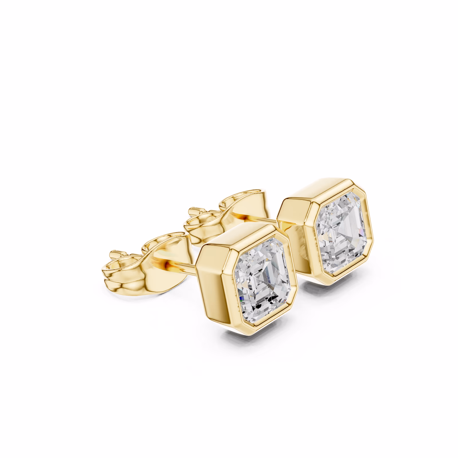 Margaux Bezel Stud Asscher Asscher