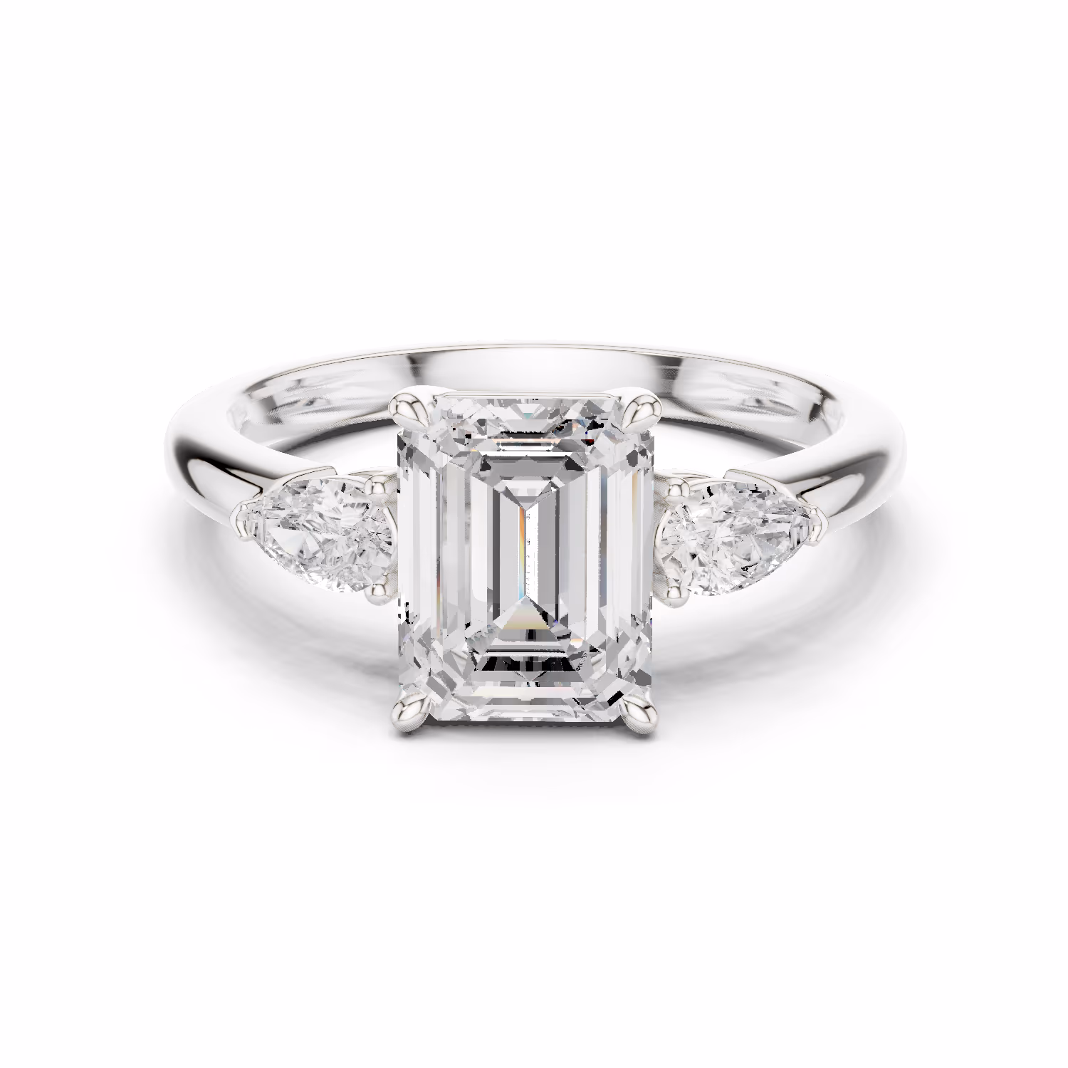 Trinity Solstice Three Stone Emerald Emerald