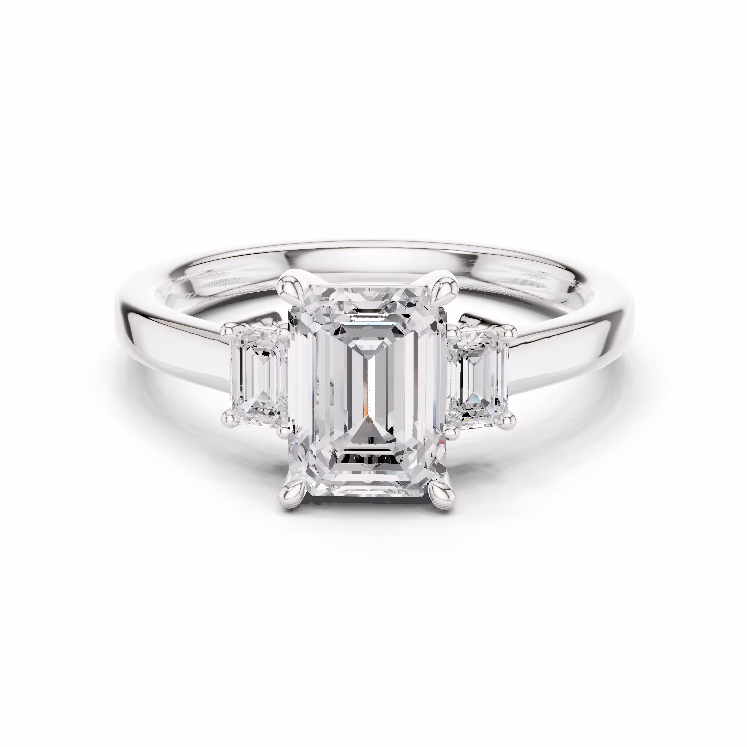 Trinity Solstice Three Stone Emerald Emerald