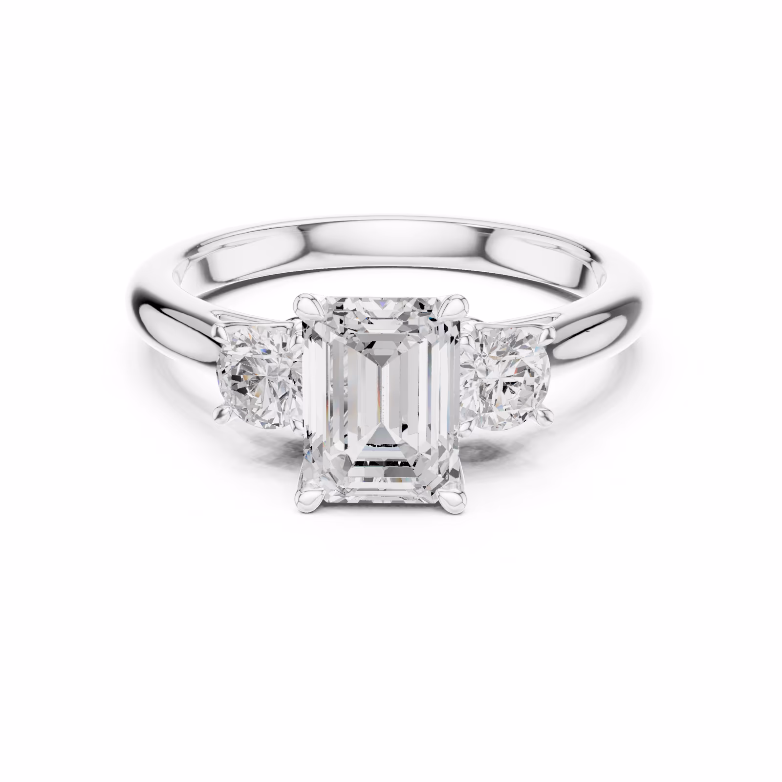 Trinity Solstice Three Stone Emerald Emerald