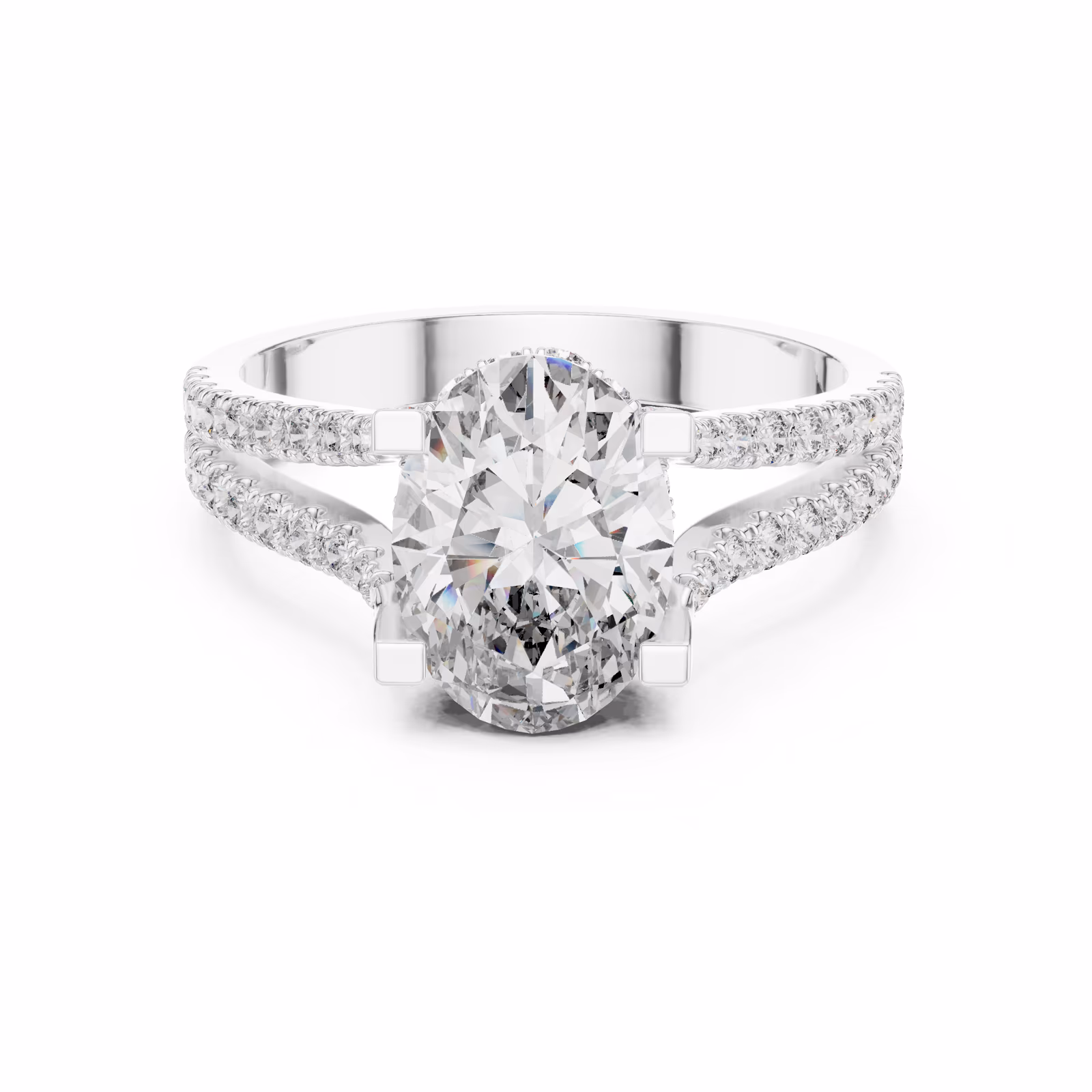 Lumière Split Shank Hidden Halo Oval Oval