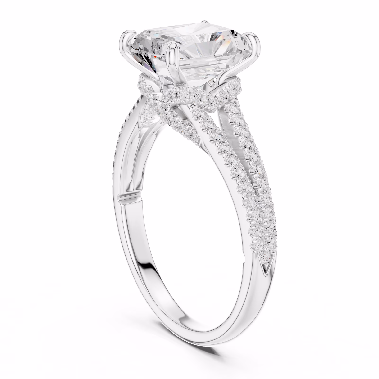 Lumière Split Shank Pavé Radiant Radiant