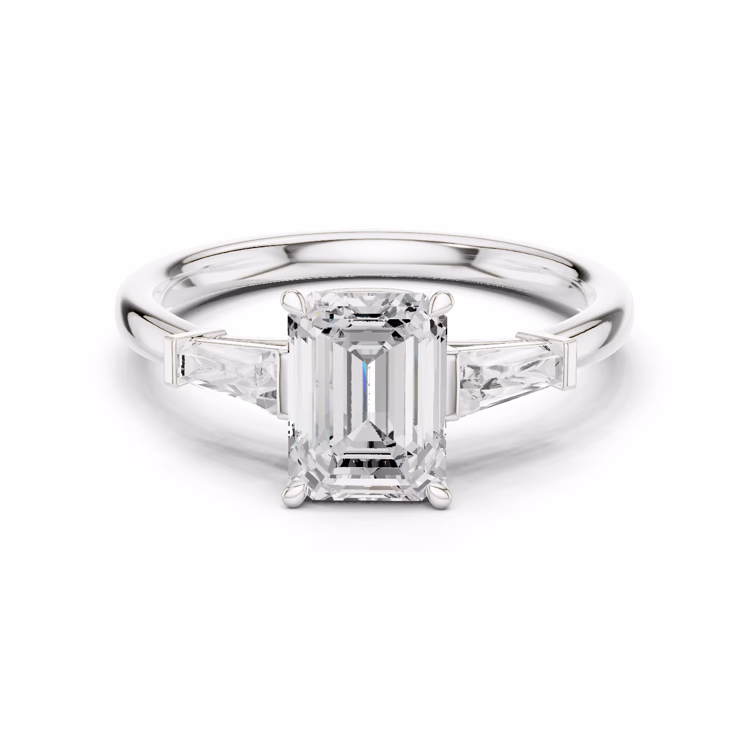 Verona Three Stone Emerald Emerald