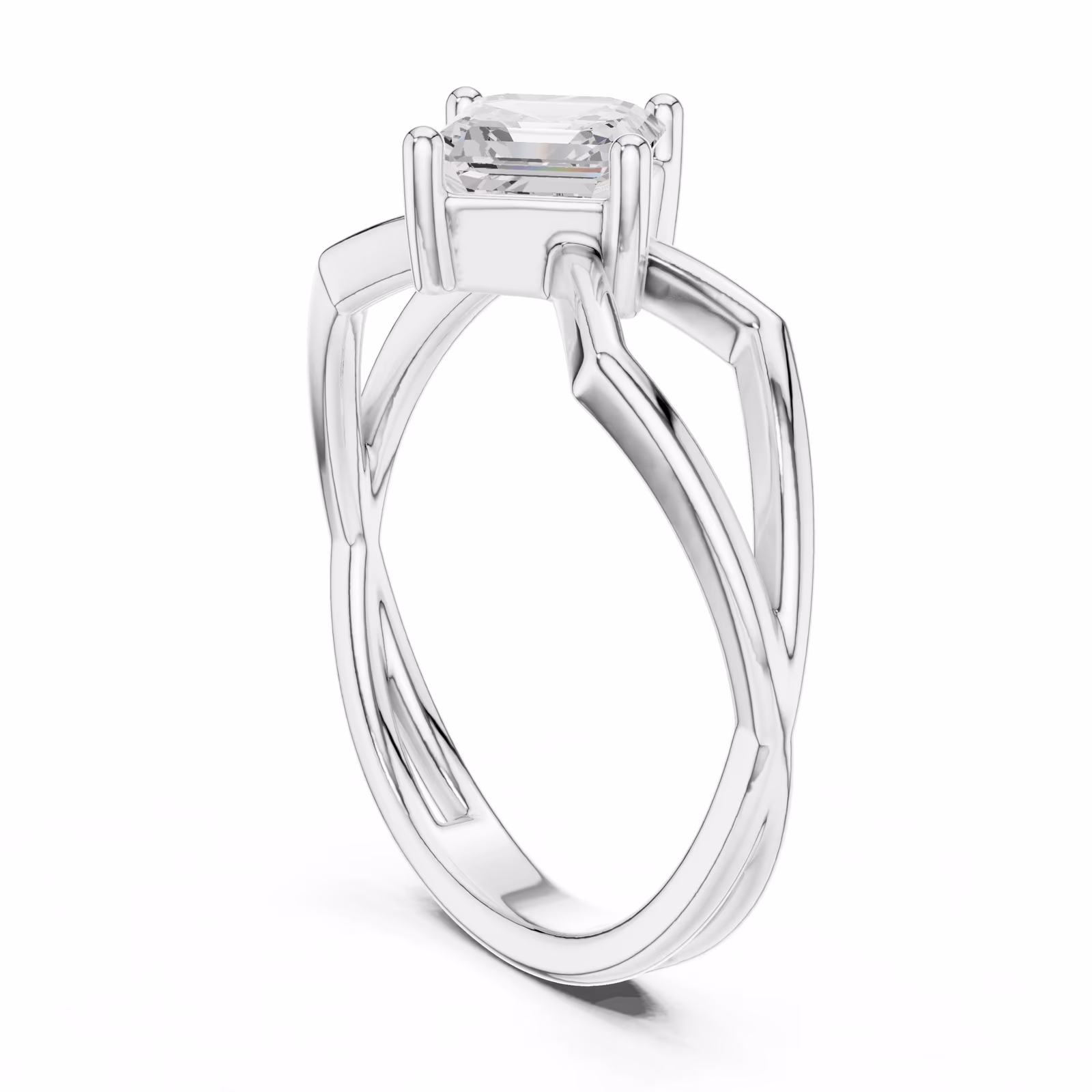 Meridian Split Solitaire Emerald Emerald