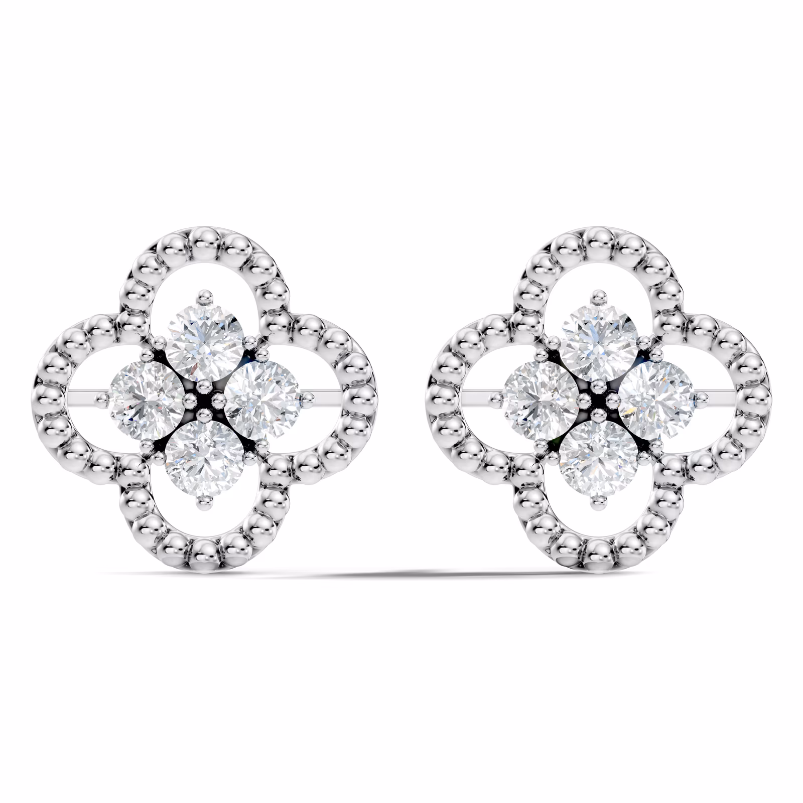 Round Solitaire Stud Earrings 3 mm Round
