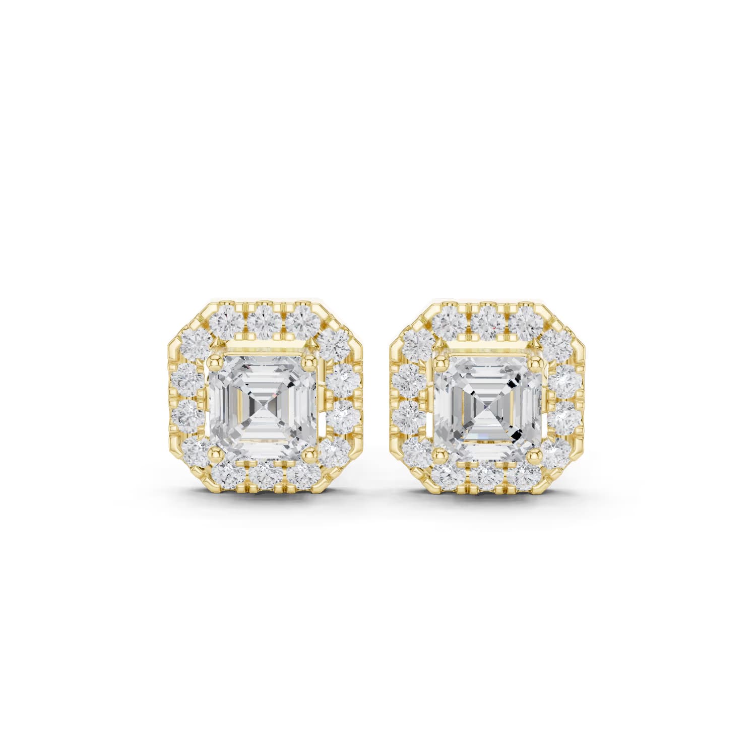 Lumière Halo Studs Asscher