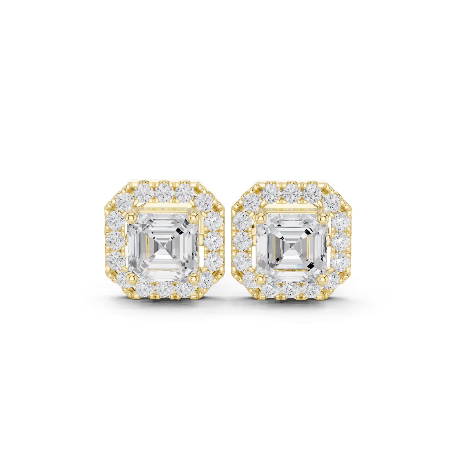 Lumière Halo Studs Asscher