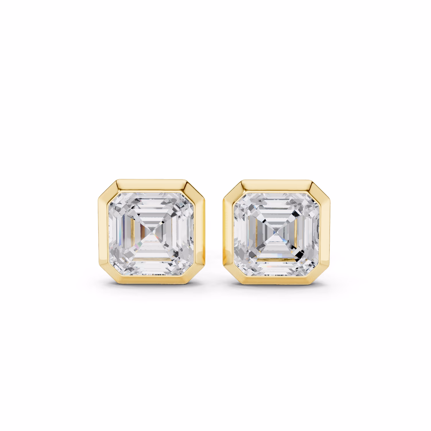 Lumière Solitaire Studs Asscher