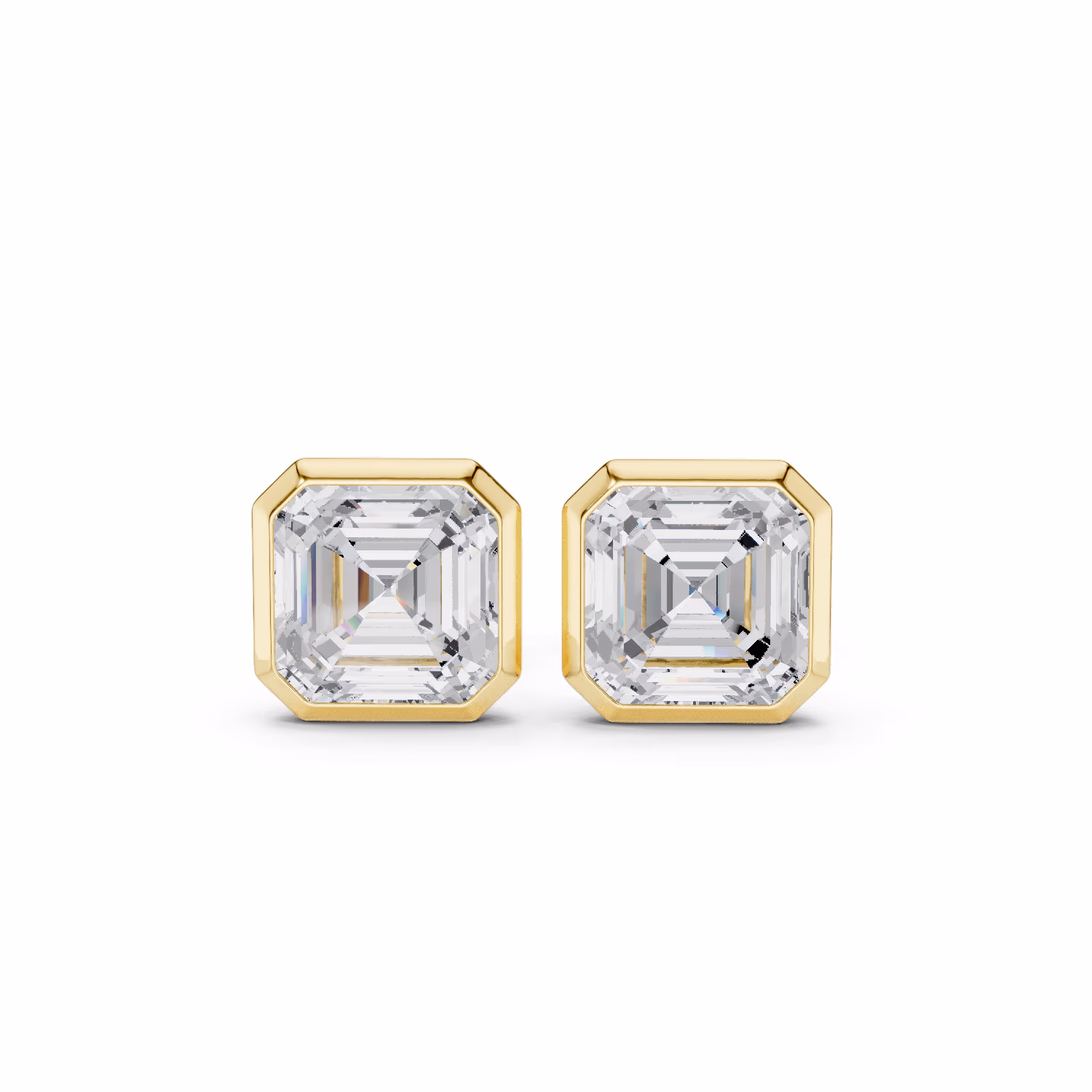 Lumière Solitaire Studs Asscher