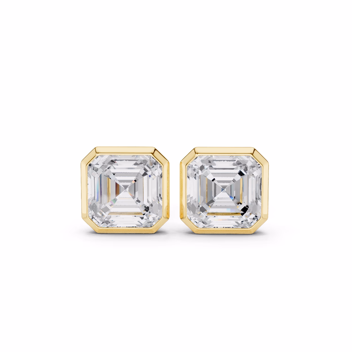 Lumière Solitaire Studs Asscher