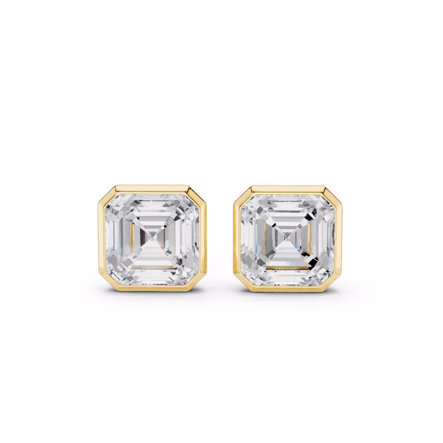 Lumière Solitaire Studs Asscher