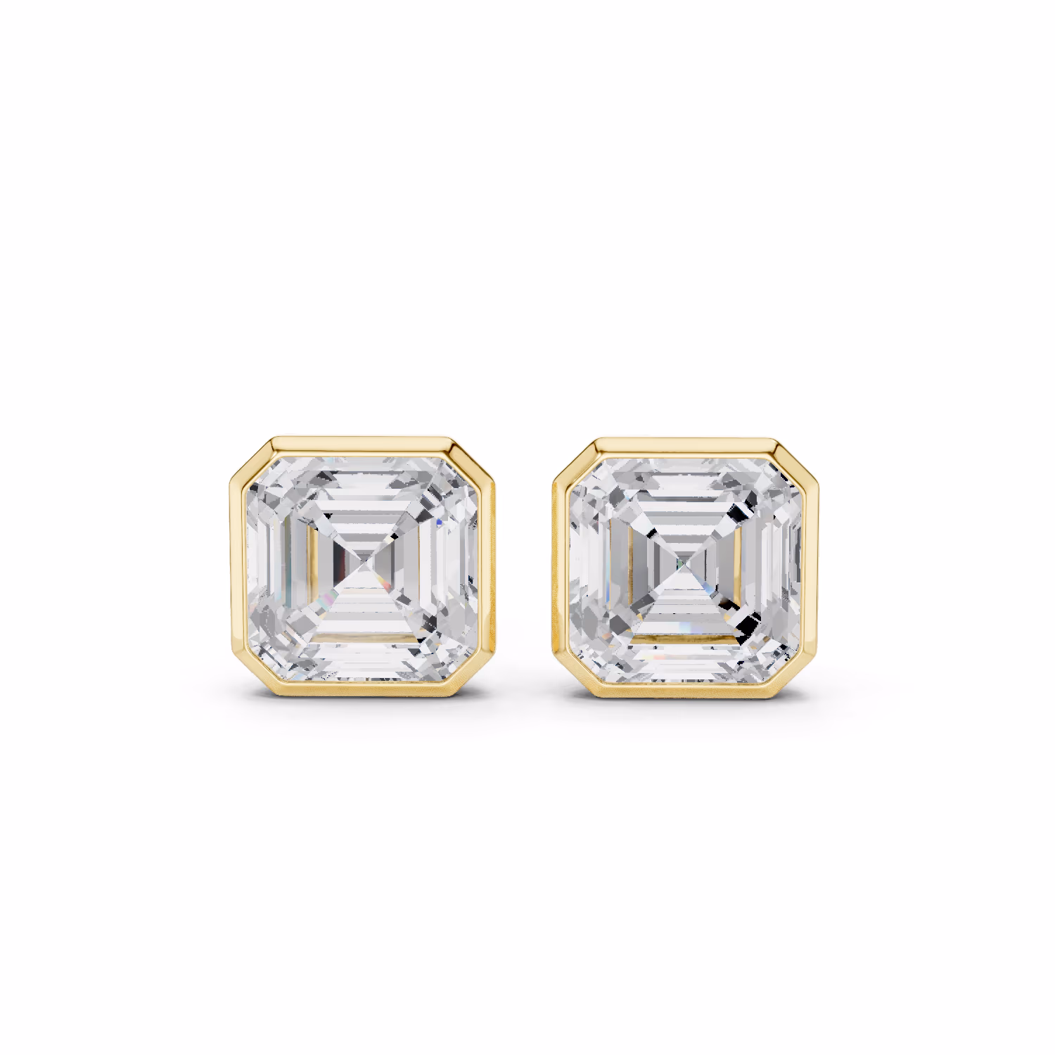 Lumière Solitaire Studs Asscher