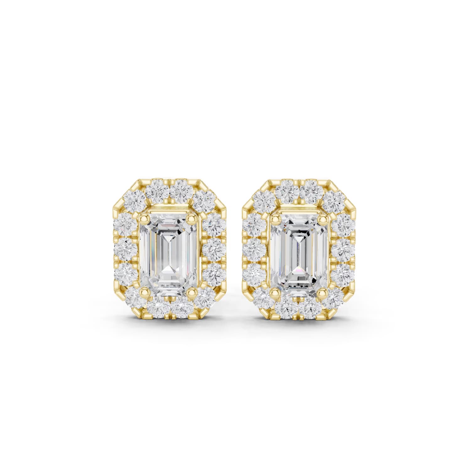Lumière Halo Studs Emerald