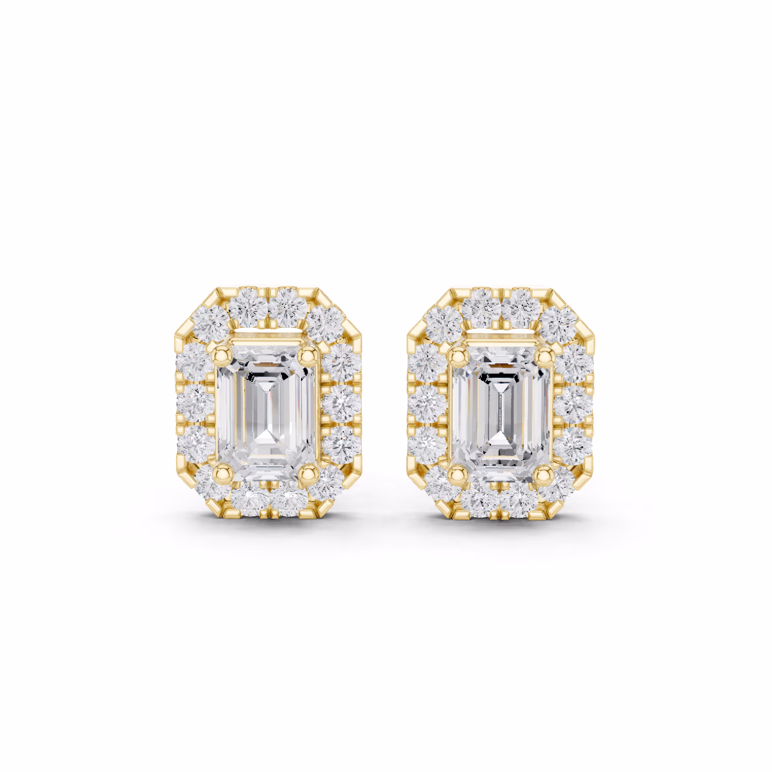 Lumière Halo Studs Emerald