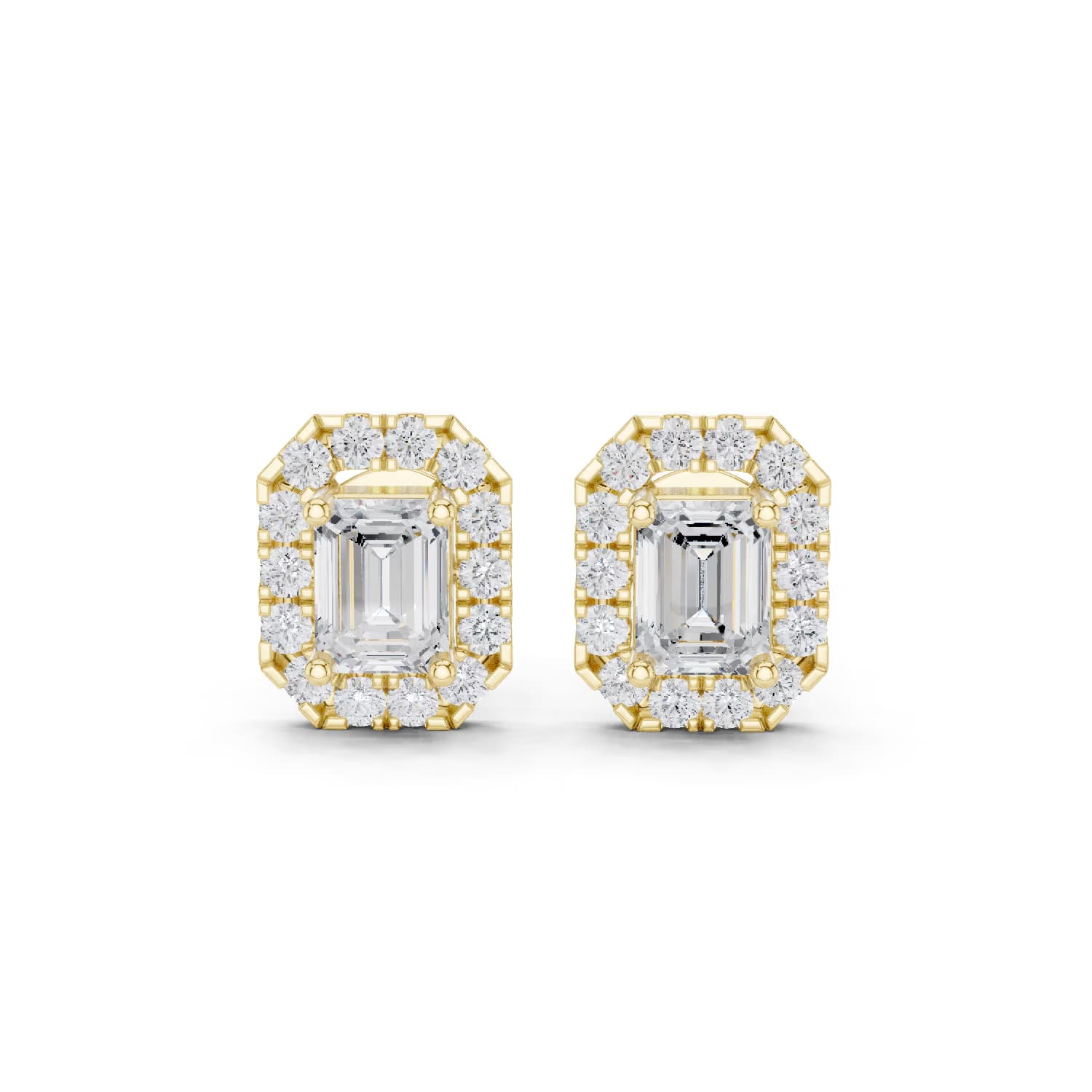 Lumière Halo Studs Emerald