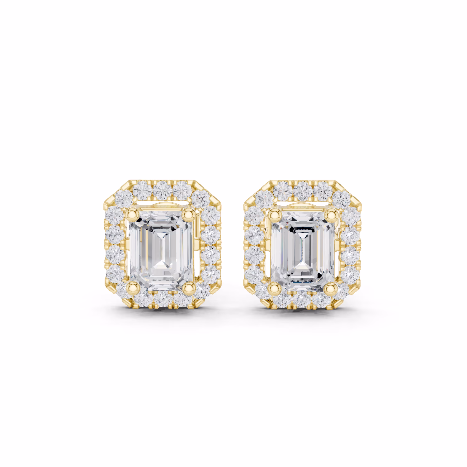 Lumière Halo Studs Emerald