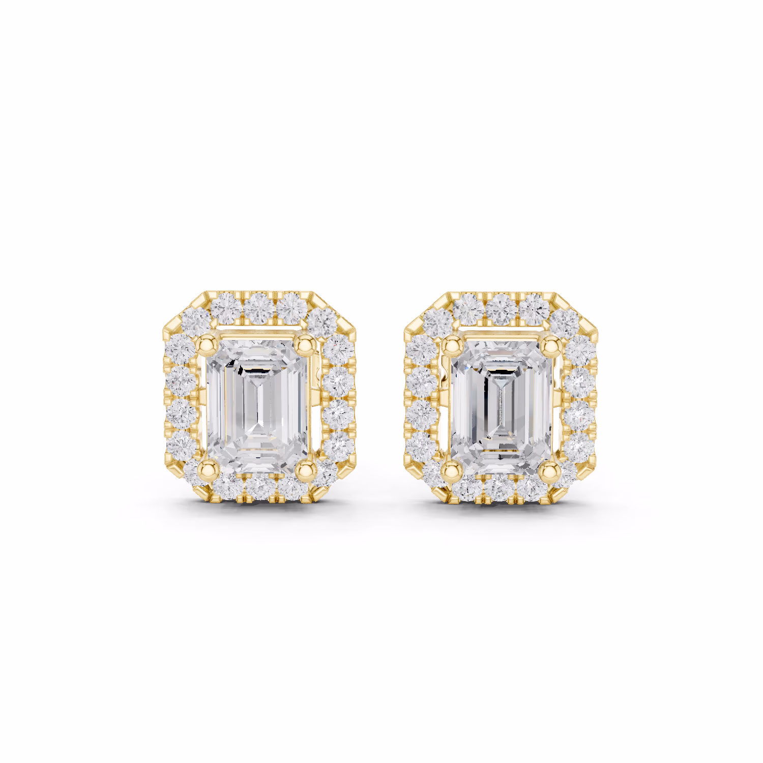 Lumière Halo Studs Emerald