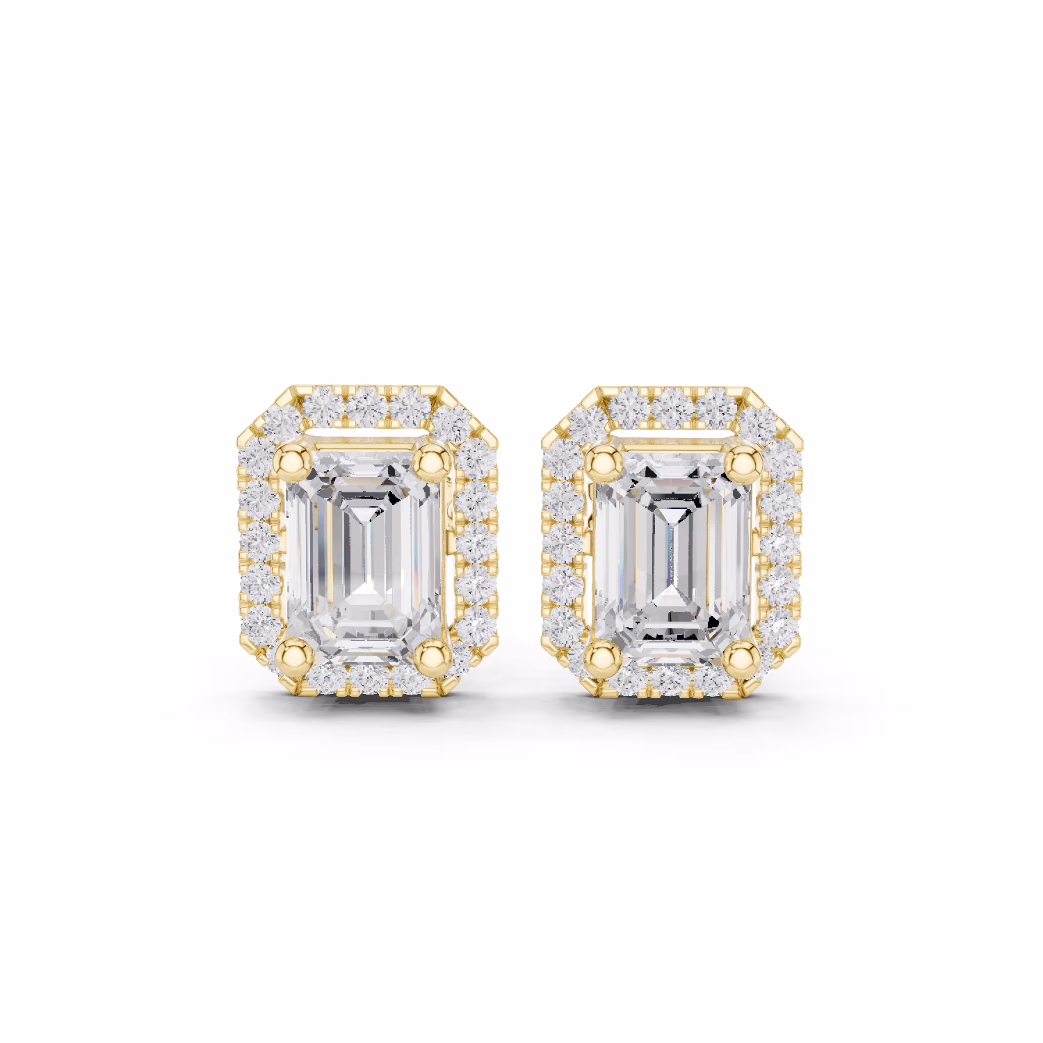 Lumière Halo Studs Emerald