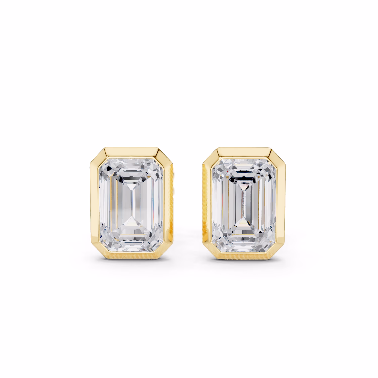 Lumière Solitaire Studs Emerald