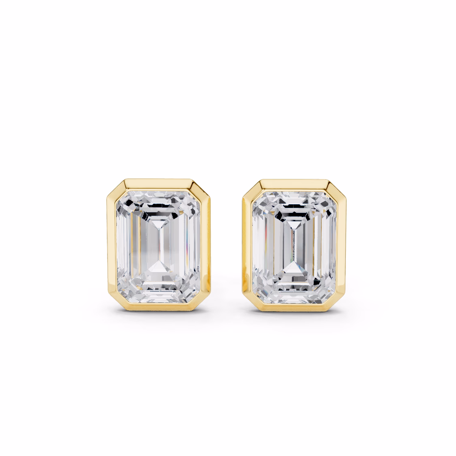 Lumière Solitaire Studs Emerald