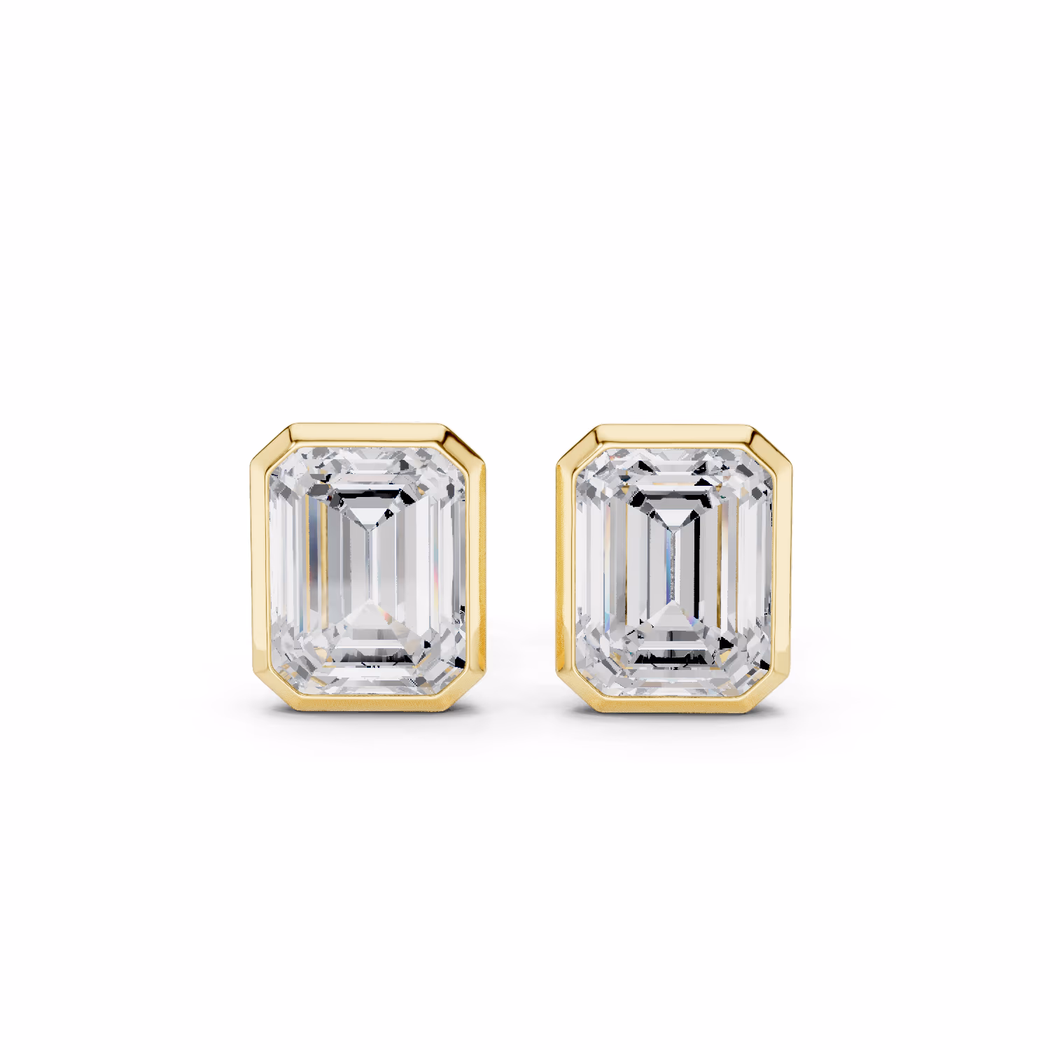 Lumière Solitaire Studs Emerald