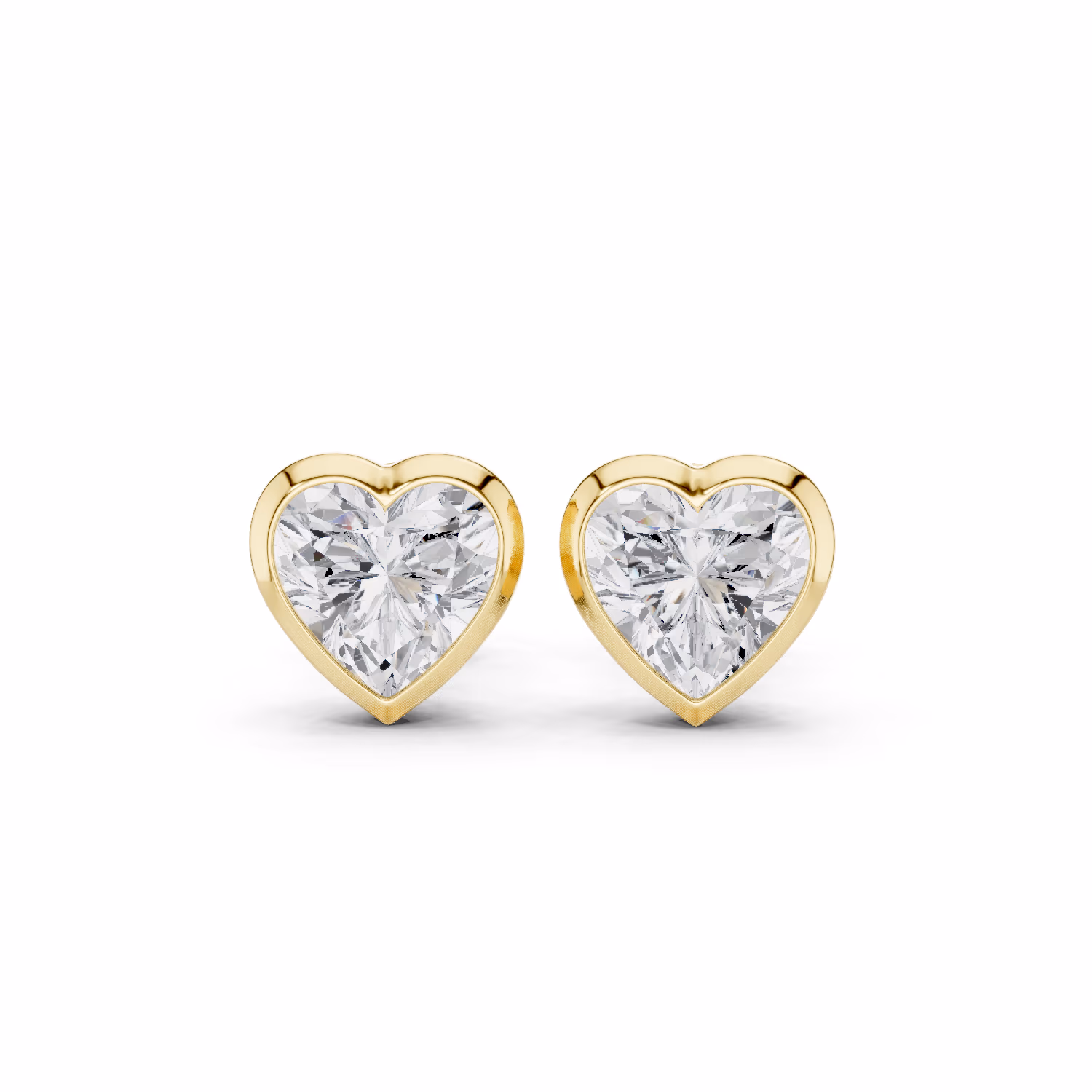 Lumière Solitaire Studs Heart