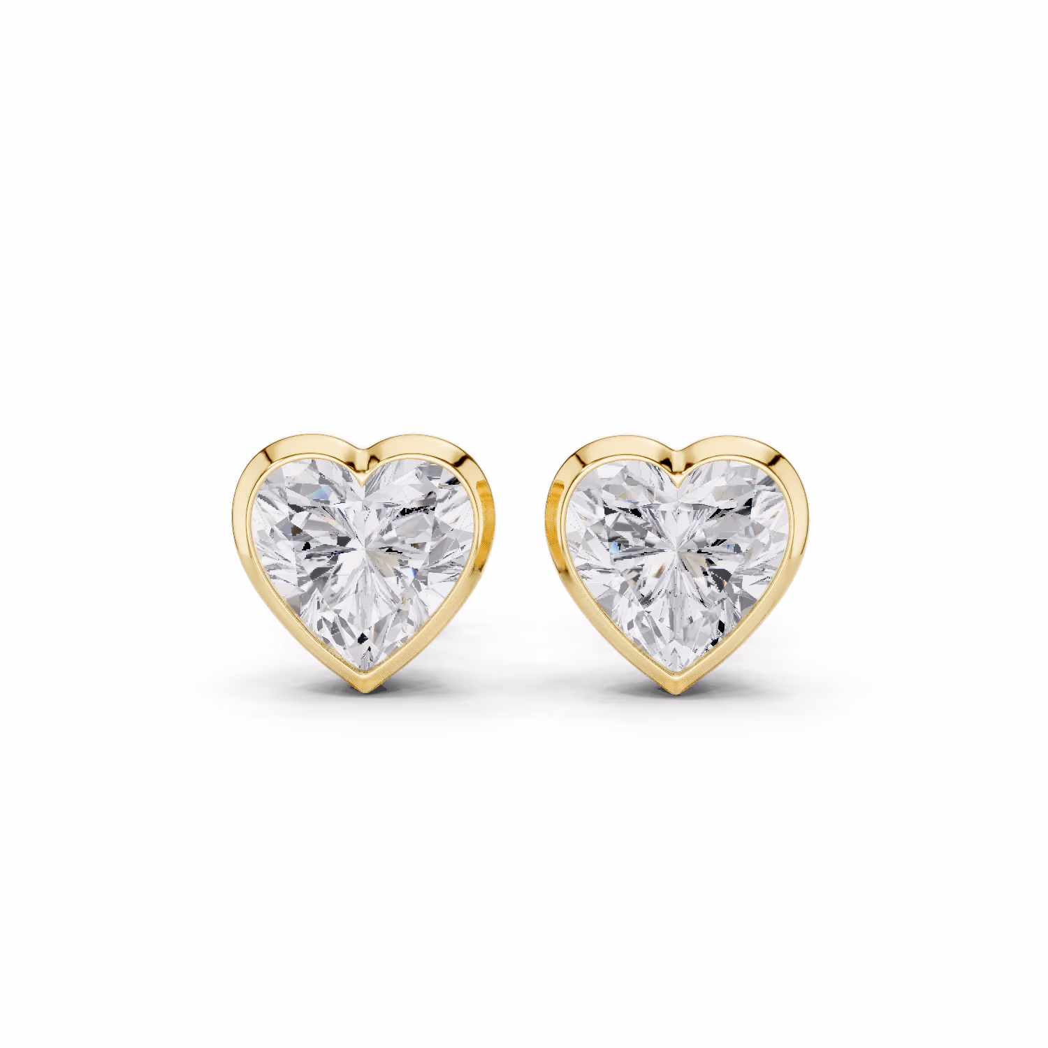 Lumière Solitaire Studs Heart