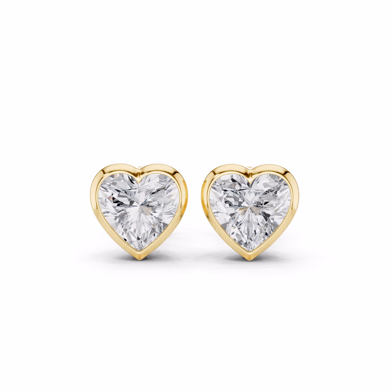Lumière Solitaire Studs Heart
