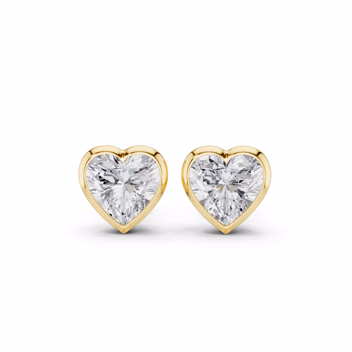 Lumière Solitaire Studs Heart