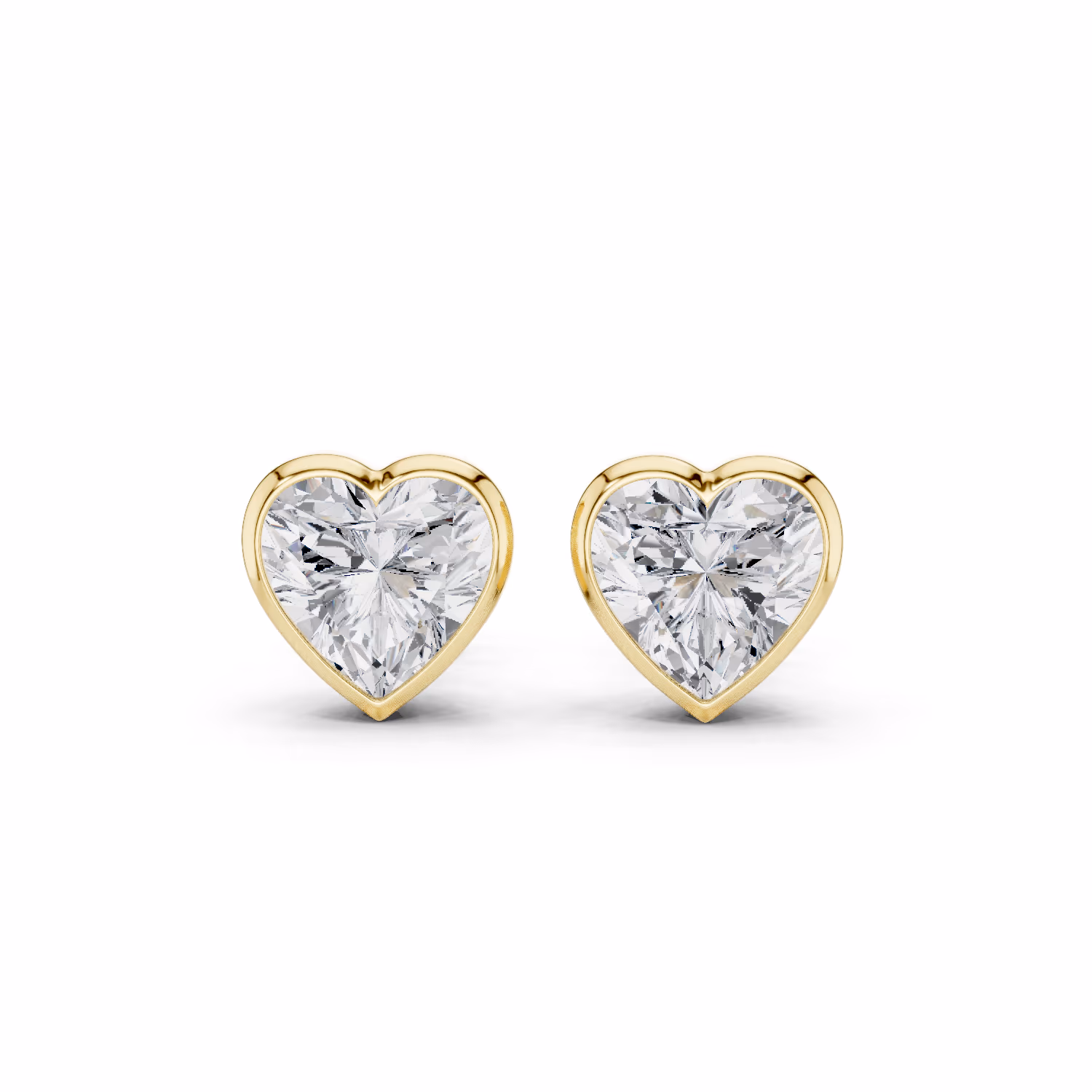 Lumière Solitaire Studs Heart